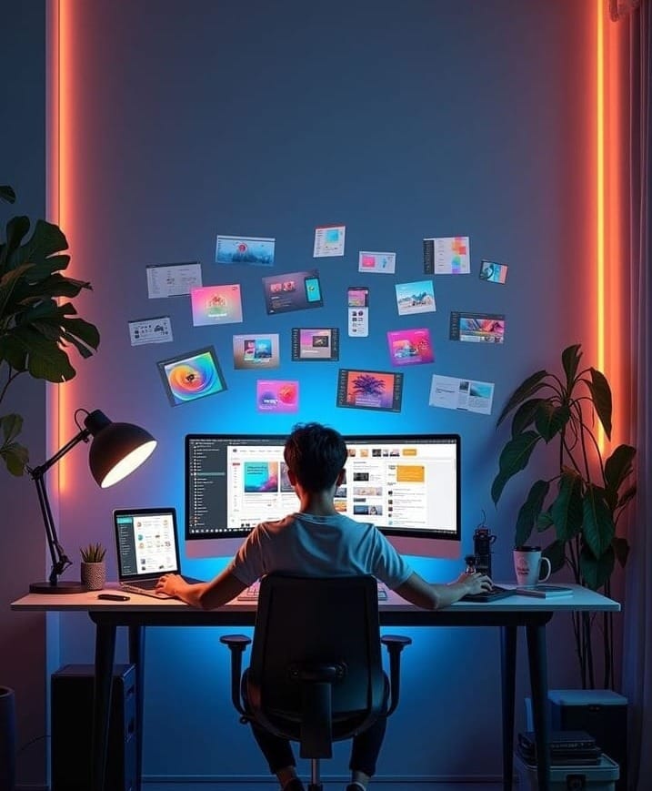 Creator workflow with AI editing software