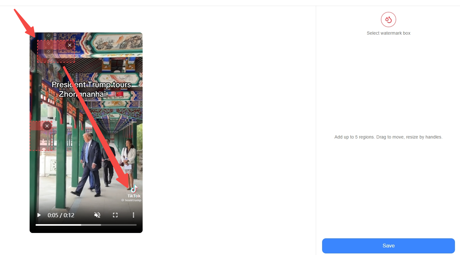dragging selection boxes over each watermark