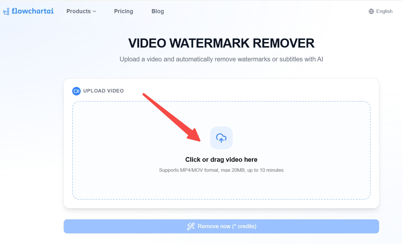 Upload a TikTok video to FlowChartai
