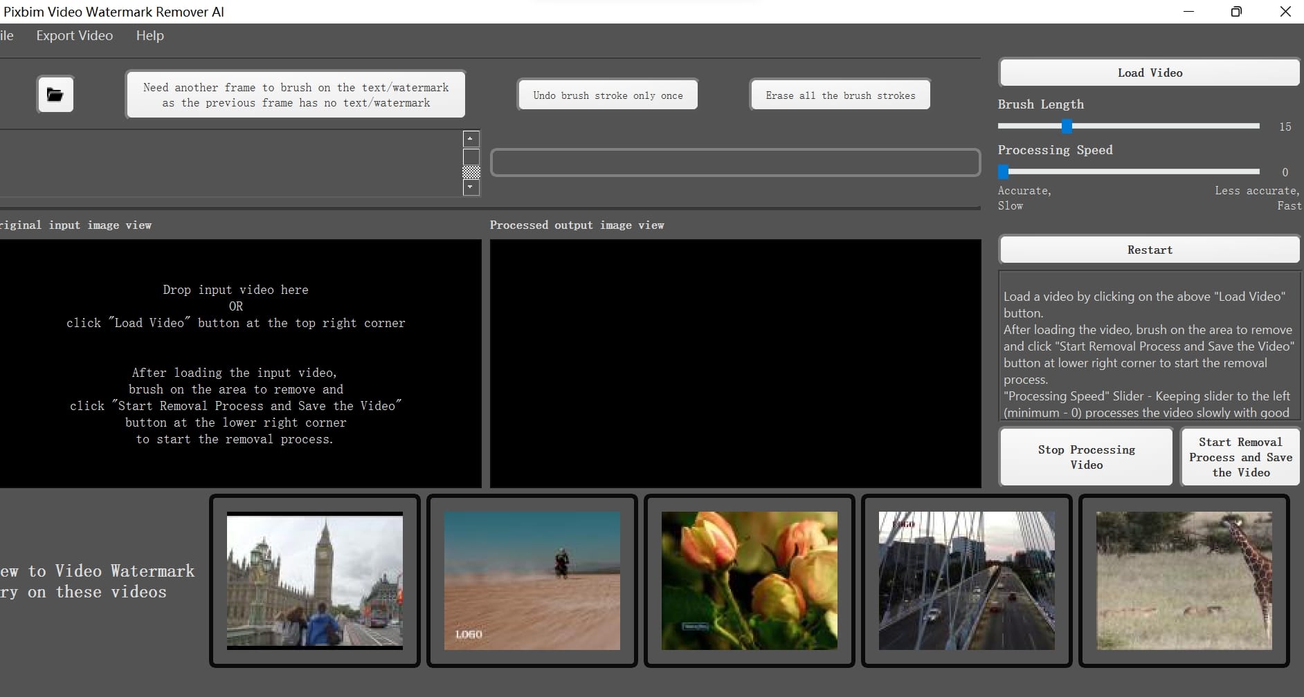 Pixbim desktop watermark editing software interface