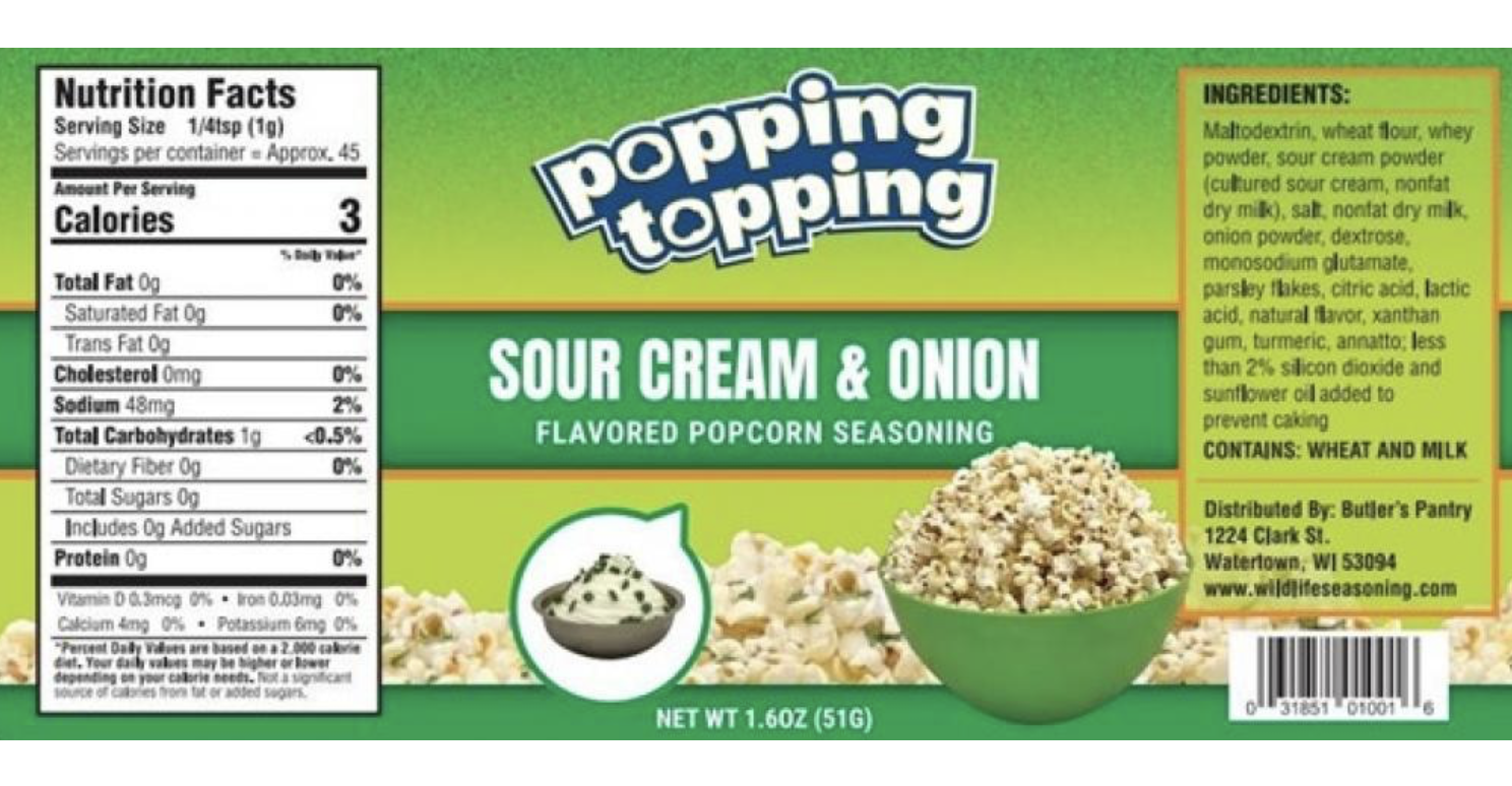 Popcorn topping recalled because of Salmonella risk