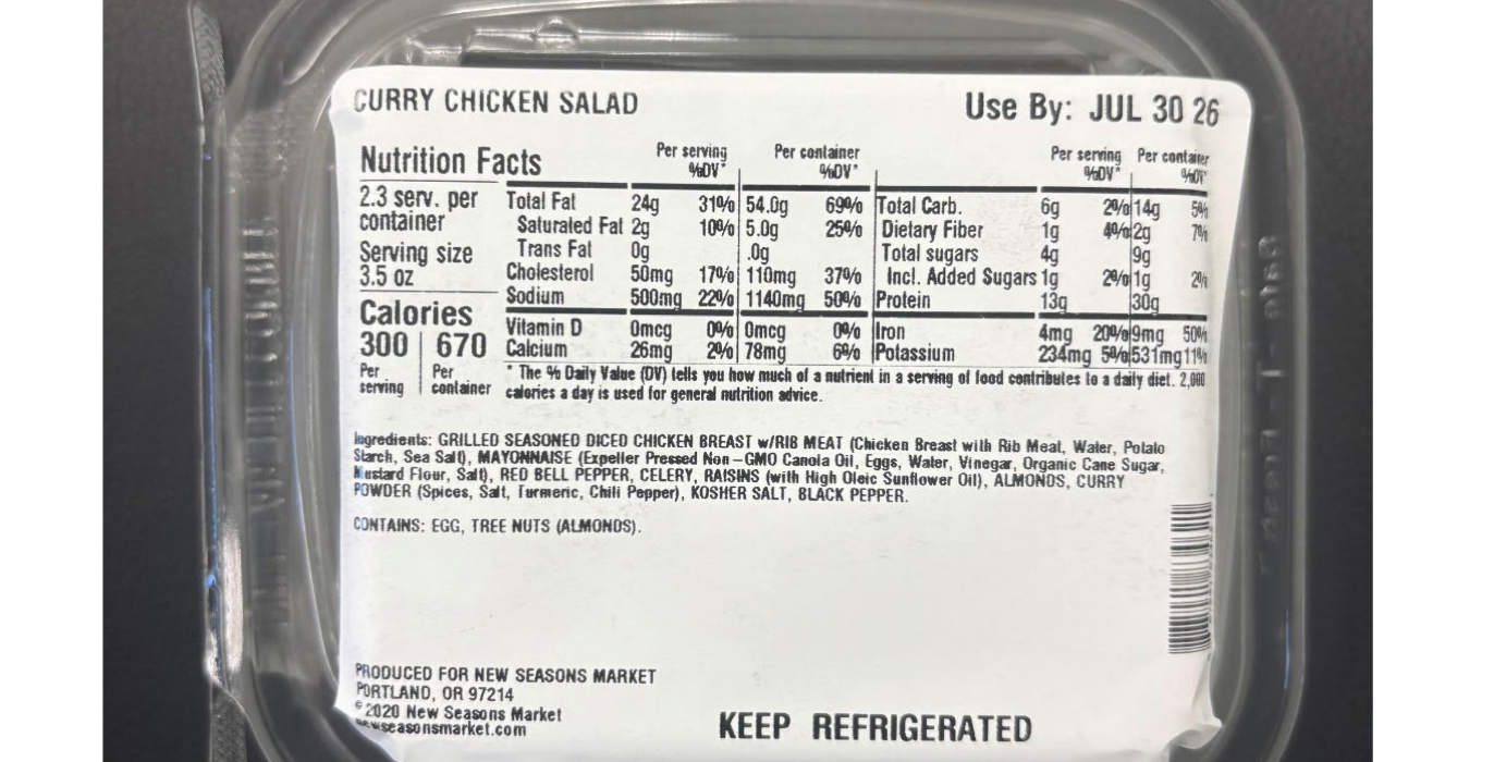 Chicken salad recalled because of contamination with Listeria
