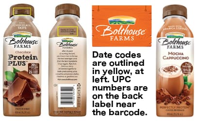 recalled Bolthouse Farms beverages