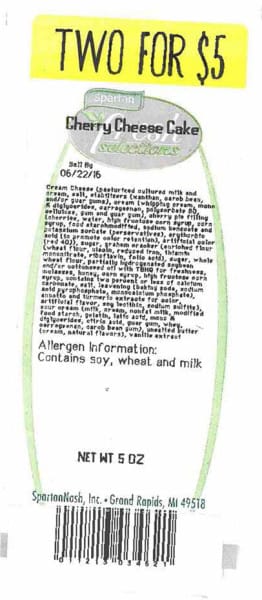 SpartanNash cherry cheesecake