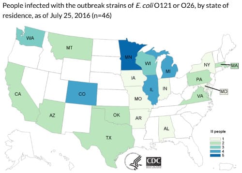 GM Flour outbreak map