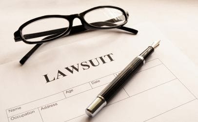 lawsuit form or document in business office