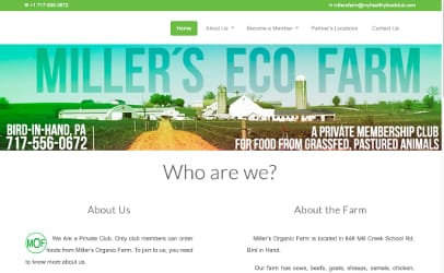 Miller's Farm home page