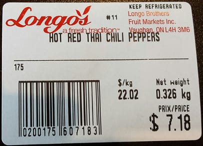 recalled Longos brand peppers