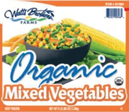 recalled Watts Brothers Farms organic mixed veggies