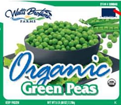 recalled Watts Brothers Farms organic peas