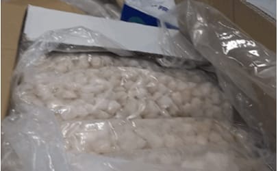 This photo from the Food and Drug Administration shows how the frozen, imported scallops from Sea Port are packaged.