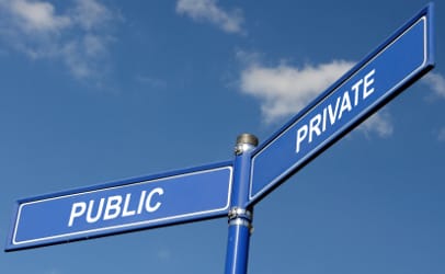 intersection of public private illustration