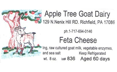 To see labels for all of the recalled varieties of goat cheese from Apple Tree Goat Dairy, click on the image.