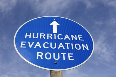Hurricane Evacuation Route sign
