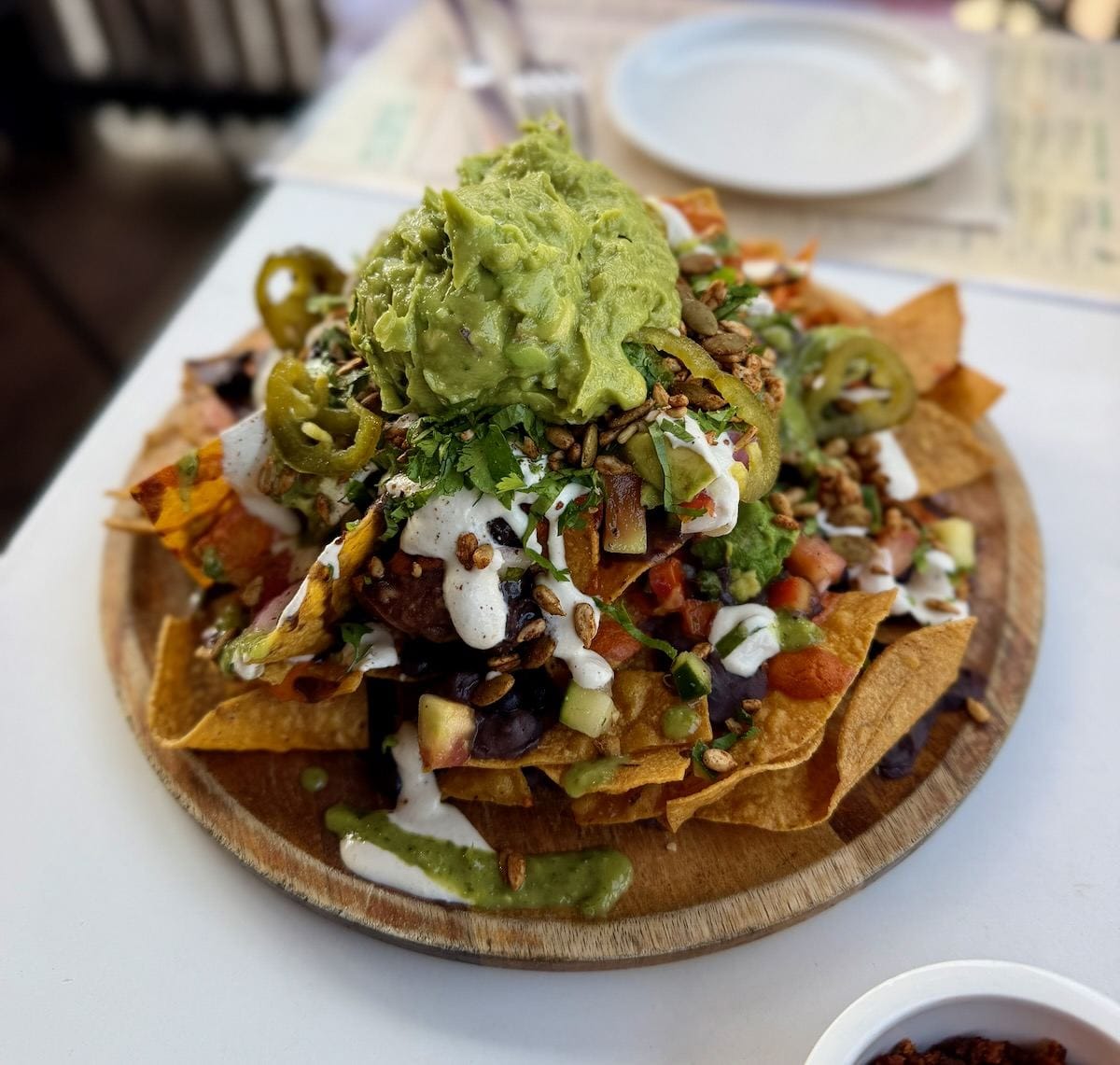Cafe Gratitude plant-based nachos guacamole Los Angeles