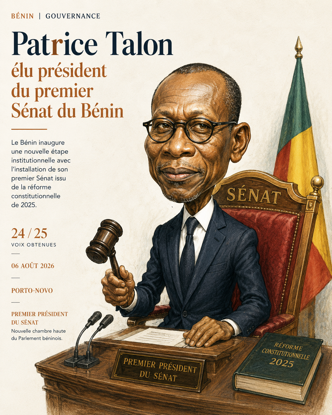 🇧🇯Patrice Talon élu premier président du Sénat du Bénin
