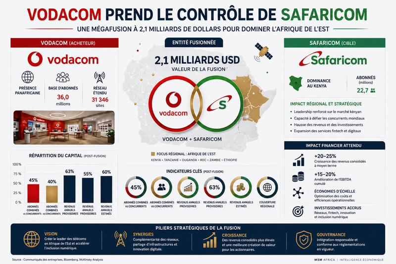 Vodacom prend le contrôle de Safaricom : Une mégafusion à 2,1 milliards de dollars pour dominer l'Afrique de l'Est