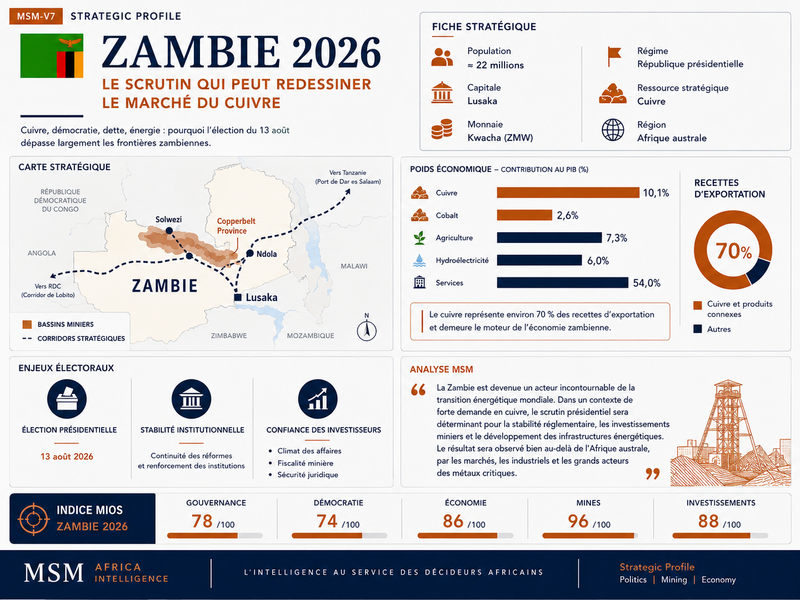 🇿🇲Zambie 2026 : une élection qui peut redessiner l'avenir économique de l'Afrique australe