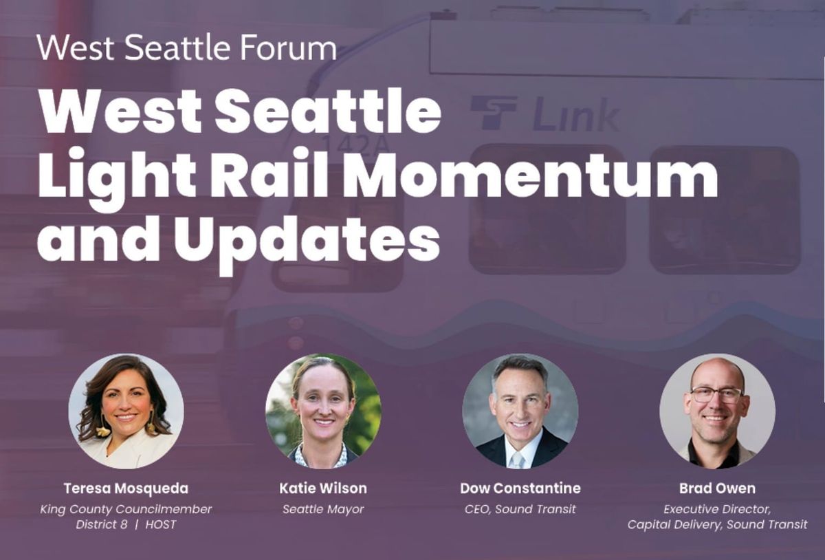 West Seattle Light Rail Invites Community to Public Forum Set for April 1st