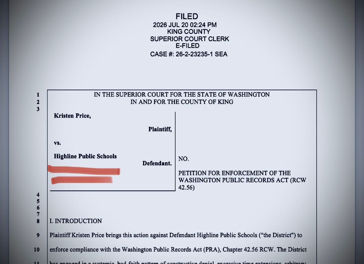 Highline Public Schools Sued Over Alleged Public Records Delays