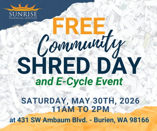 Free Community Shred Day and E-Cycle Event at Sunrise Financial May 30