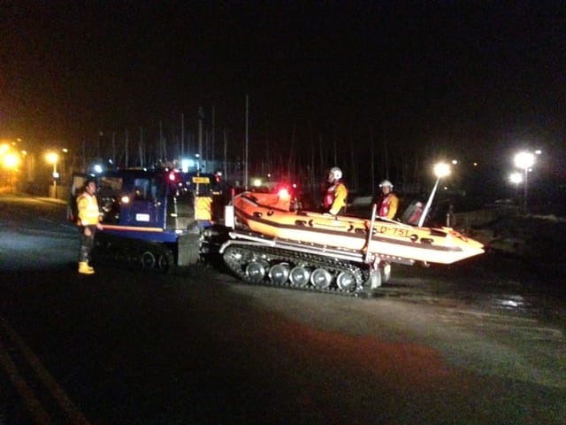 The Seahorse and its launch vehicle after a late night rescue PICTURE: Dave Henshaw RNLI 
