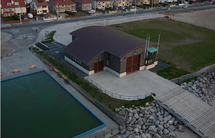 Hoylake's lifeboat station from the air. Picture by Steve Meddings