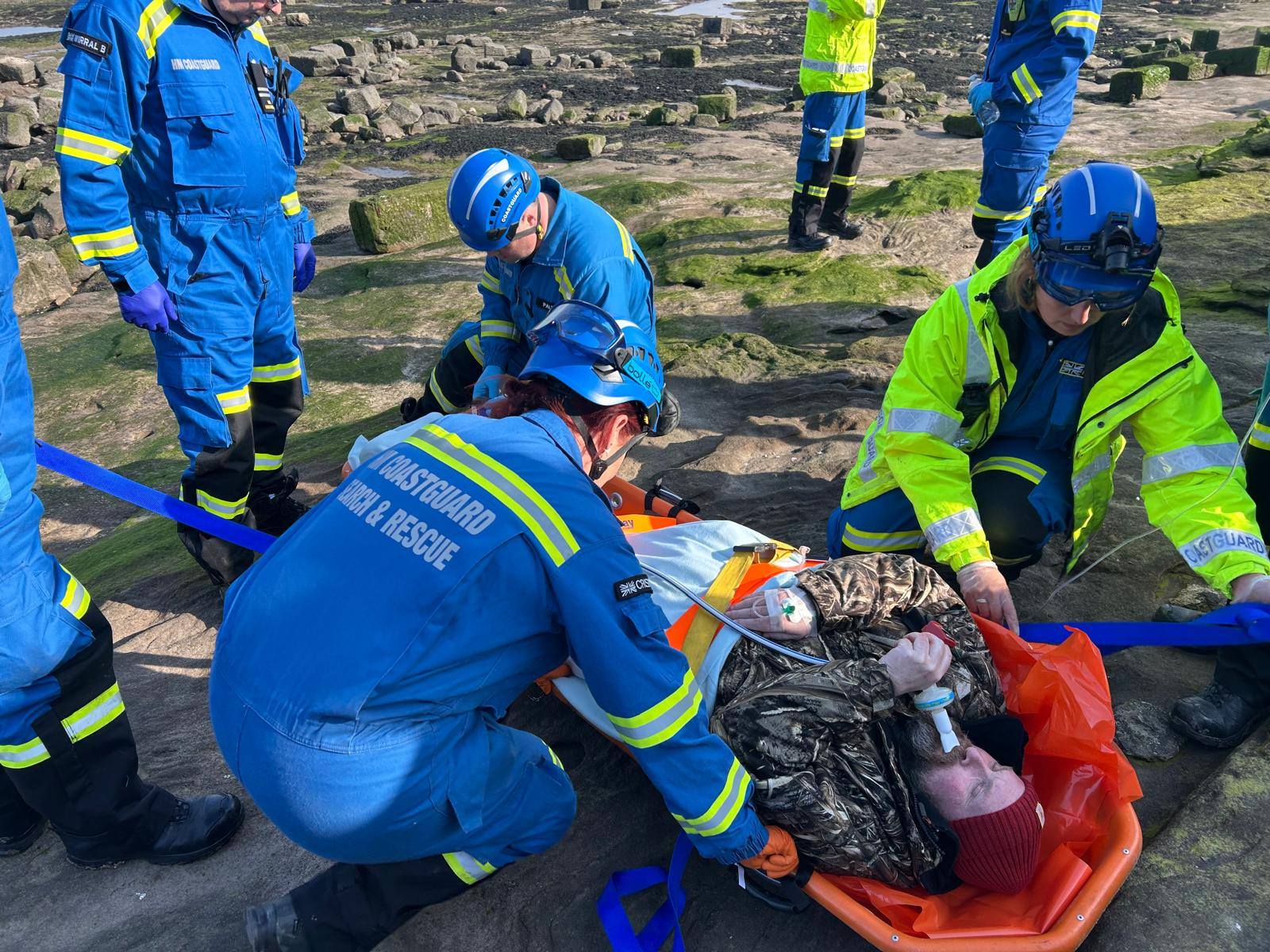 Coastguard carry out emergency training drill on Hilbre Island