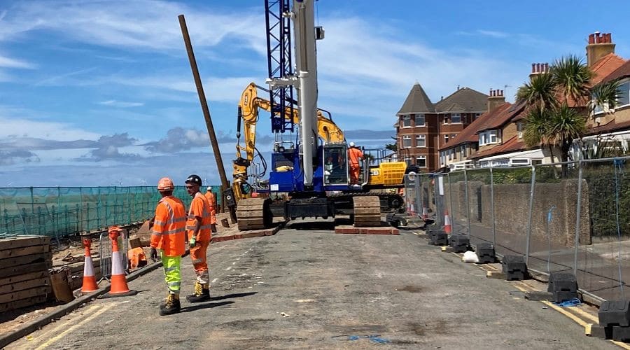 Flood wall piling ends as scheme moves to next phase