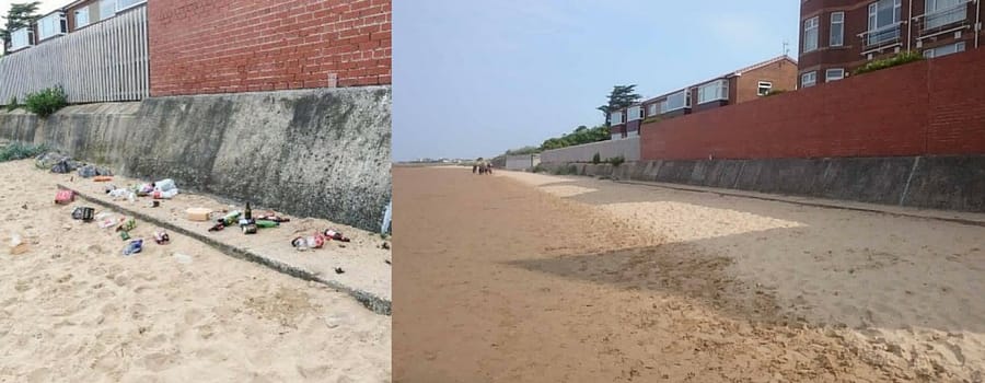 Community organises impromptu beach tidy up ahead of Bank Holiday crowds
