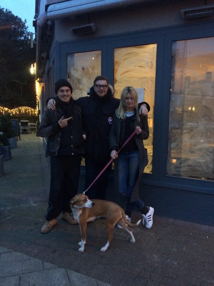 Billy Preston, Mark Broadbent and Victoria Preston (and Ella the dog!)