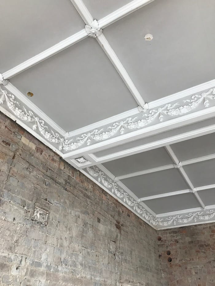 Builders uncovered the original ceiling