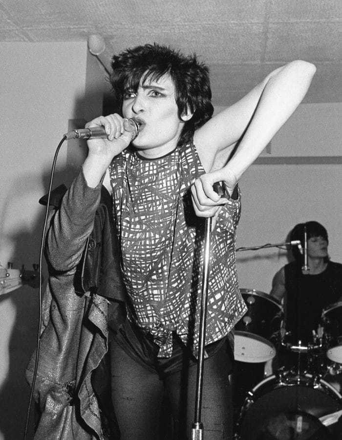 Siouxsie performing in 1978 after on the cusp of her success with Hong Kong Garden.