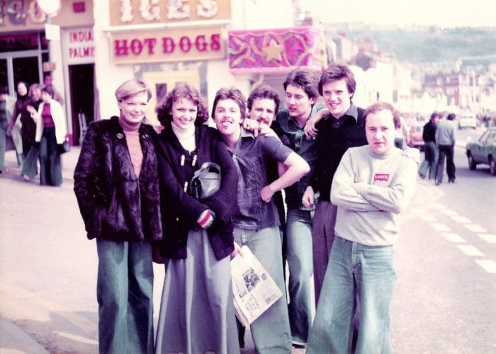 Girls on their way out for the night stop for a photo beforehand