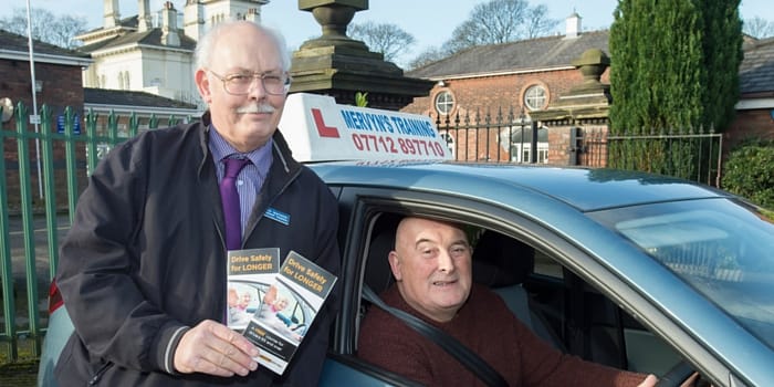 Driving instructor Mervyn Watkins with a client at the launch of Drive Safer for Longer