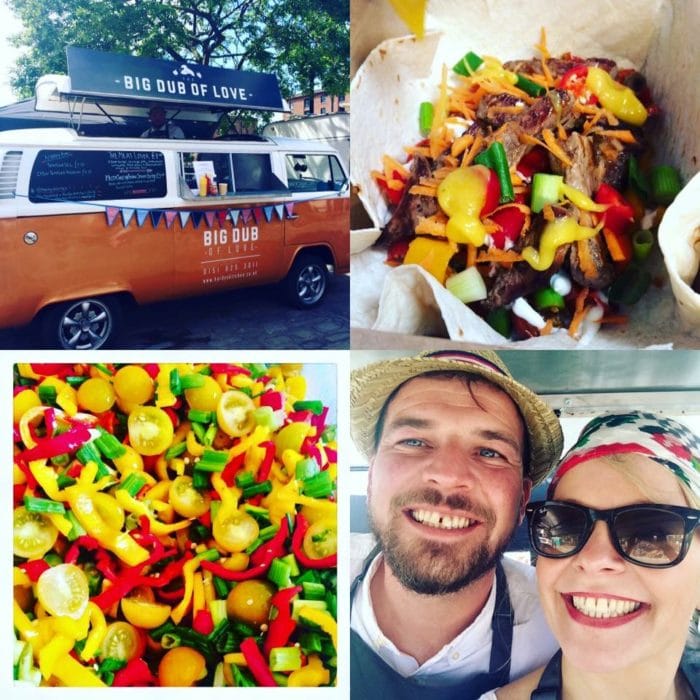 Matt and Louise Hardy, from Hardy's Kitchen, with a selection of their menu and the famous "Big Dub of Love"