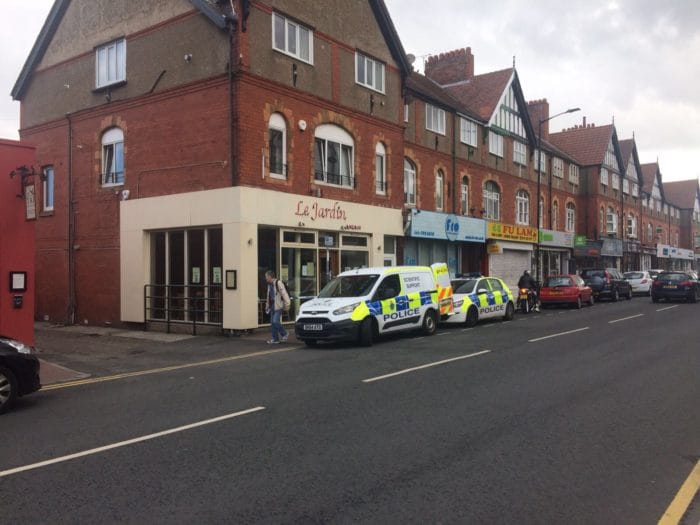Police outside Le Jardin