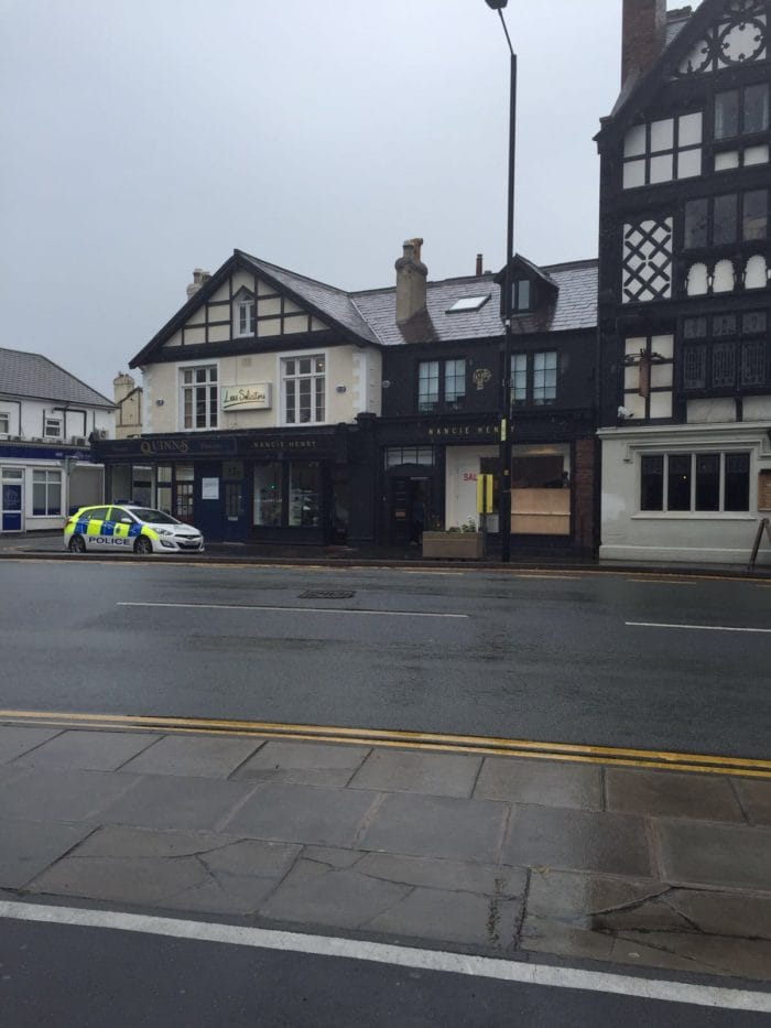 Police outside Nancie Henry following the incident