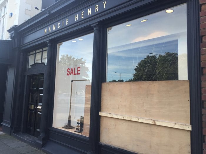 Smashed window at Nancie Henry