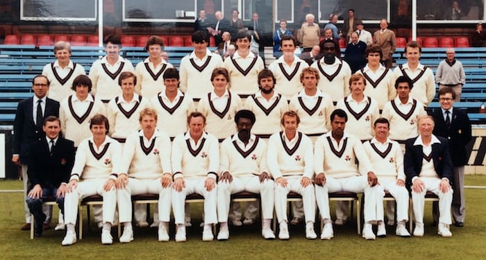 On the books at Lancashire – Stephen is 4th from the right on the back row