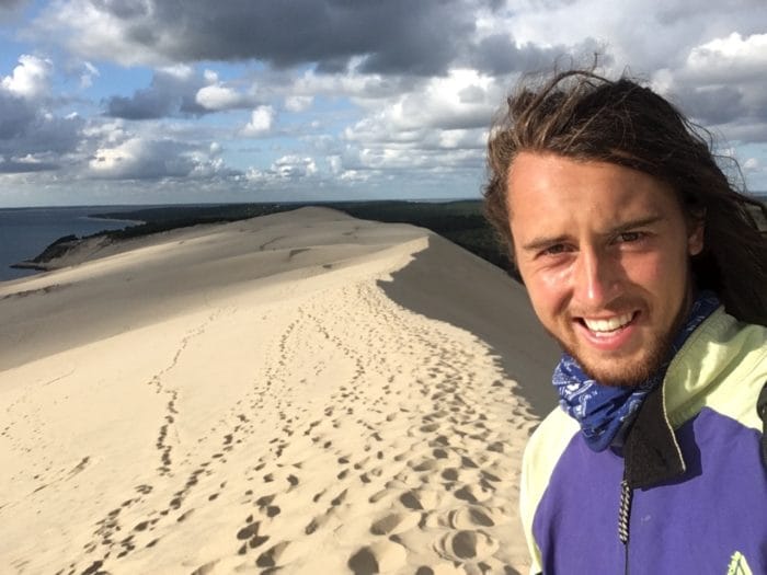 Ollie taking a break during his journey