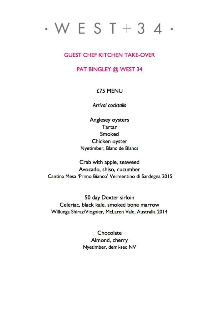 Kitchen Takeover menu