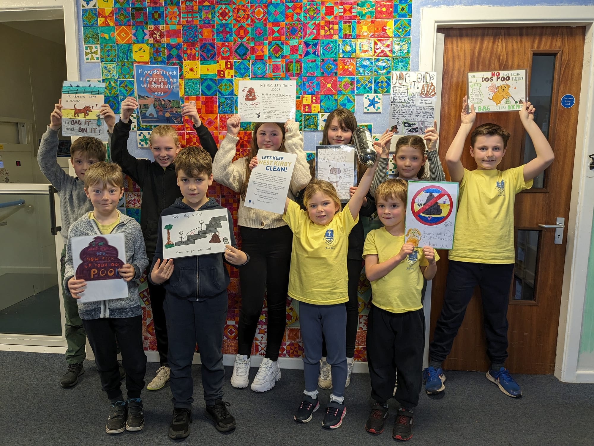 St Bridget's pupils launch campaign to encourage people to pick up their dog's poop