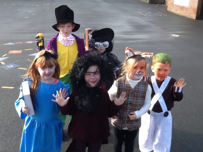 Pupils from Black Horse Hill Infant School celebrate Roald Dahl on World Book Day