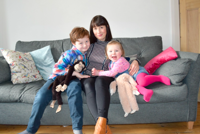 Blogger Rainbeaubelle, aka Julia Bryson, with her children Sam & Florence 1