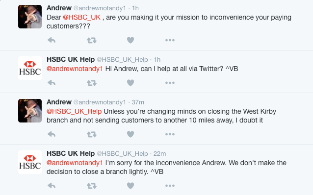 Customer reacts angrily to the news on Twitter