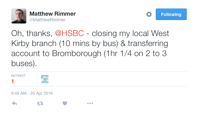 Another disgruntled HSBC customer