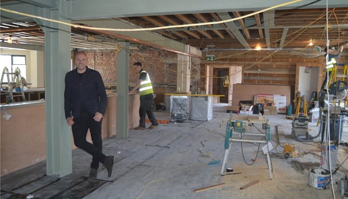 Simon Rimmer on site at his new pub, The Viking Pub & Bakehouse
