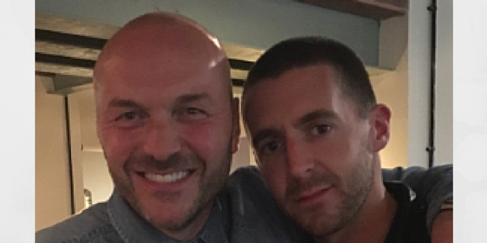 Simon Rimmer with Miles Kane, from The Last Shadow Puppets, who popped into the pub earlier in the week