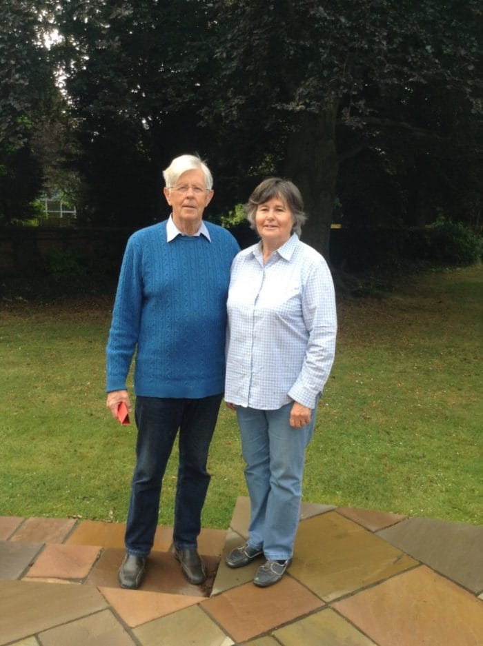Sir David Clarke with his wife Alison, who both volunteer with Helplink